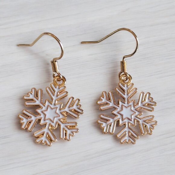 Small Snowflake Dangle Earring - Picture 1 of 5